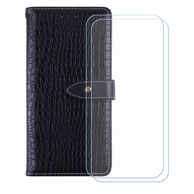 Phone Case for Blackview BV4800 Pro (6.56") with 2 Tempered Glass Screen Protectors, Black