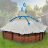 ANKO PLANEN AirDeluxe Inflatable Octagonal Pool Cover, 680 g/m² Truck-Tarpaulin PVC (1360 g/m²) - Sturdy Winter Cover, Light Gray RAL 7035, Pool Interior 365 x 365 cm view 2