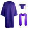 2025 Black Graduation Gown Set with Doctoral Cap and Tassel for Men and Women view 1