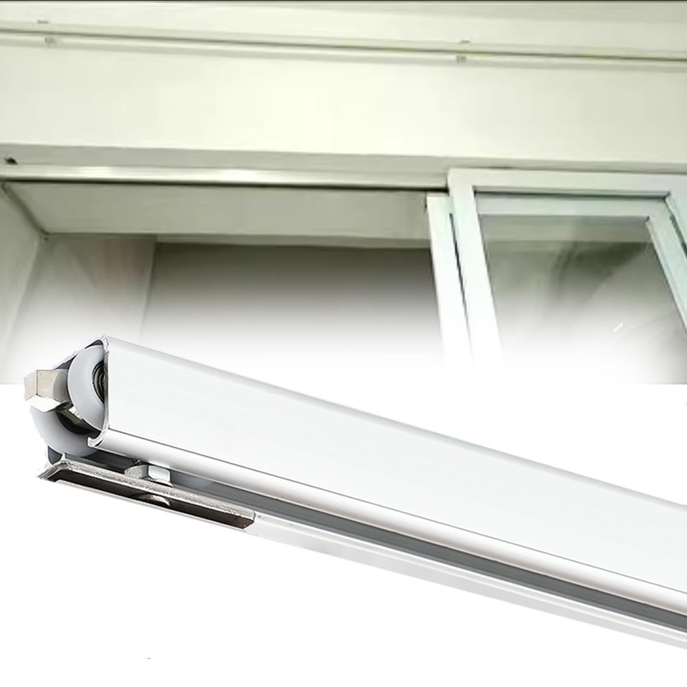 Sliding Barn Door Hardware Kit, Silver, 240/250/180/300/366 cm, 360 cm Track
