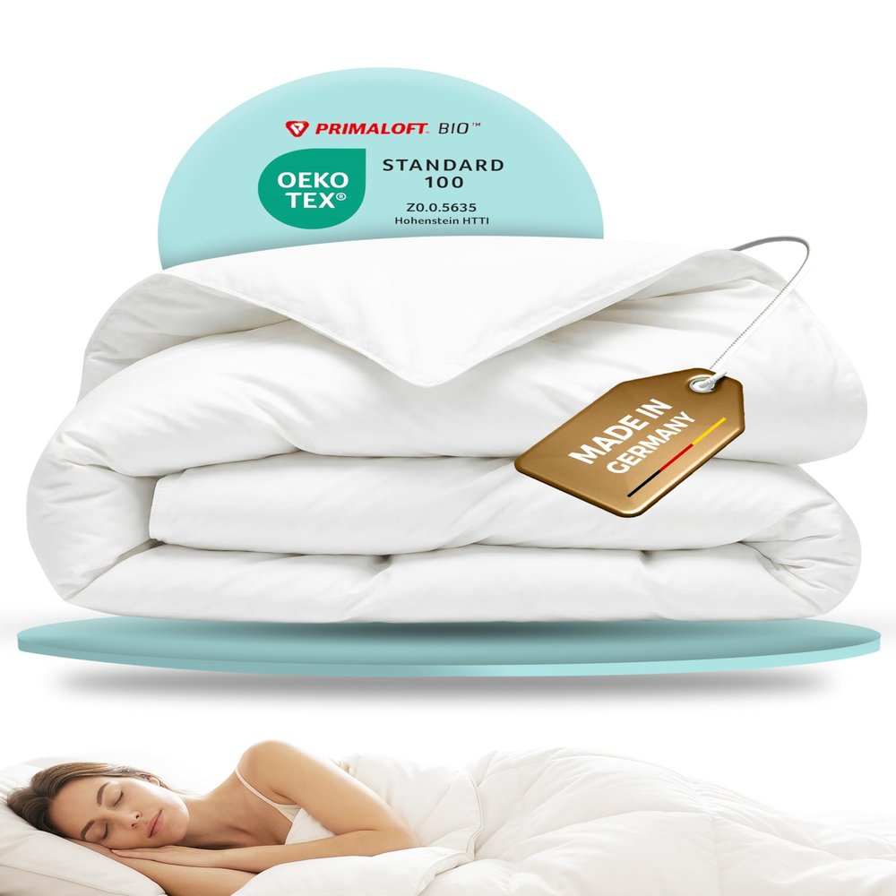 BEFA NATUR All-Season Duvet 200 x 220 cm | PrimaLoft Bio Functional Microfiber Filling | Vegan Down Alternative | 955 g Filling Weight | OEKO-TEX 100 Class 1 | Made in Germany