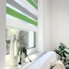 Tom'Shop Double Roller Blind with Screws, White-Gray-Green, 155 x 220 cm view 2