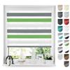 Tom'Shop Double Roller Blind with Screws, White-Gray-Green, 155 x 220 cm view 3