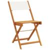 Gecheer 3-Piece Folding Bistro Set with 2 Chairs, Cream White Fabric and Solid Acacia Wood view 3