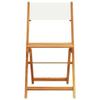 Gecheer 3-Piece Folding Bistro Set with 2 Chairs, Cream White Fabric and Solid Acacia Wood view 4