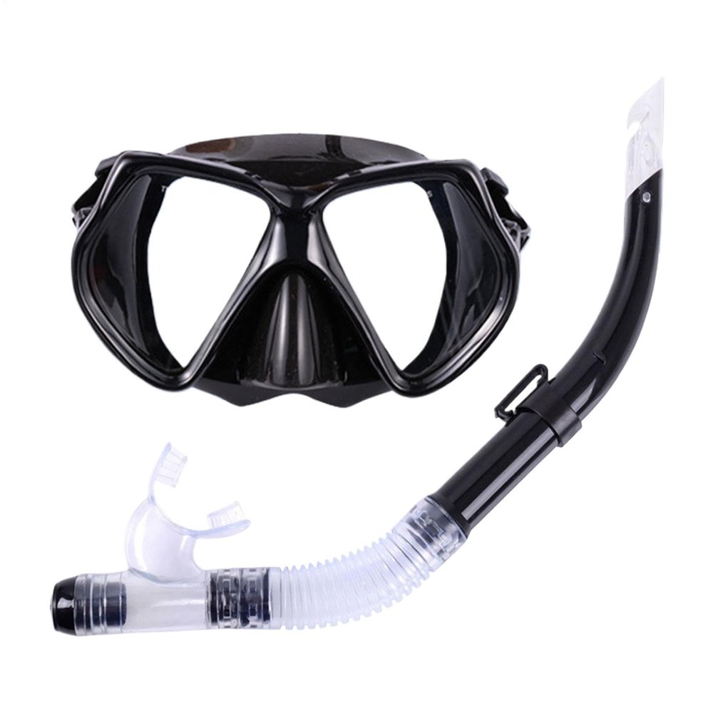 Adult Diving Mask and Snorkel Set with Tempered Glass Lens
