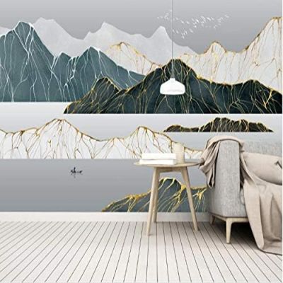 XLMING Zen Light Luxury Abstract Water Feature 3D Wallpaper, 300 x 210 cm