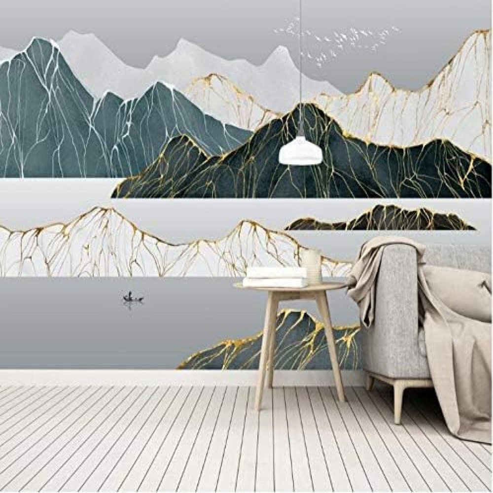 XLMING Zen Light Luxury Abstract Water Feature 3D Wallpaper, 300 x 210 cm