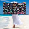 Sugar Skull Print Quick-Dry Beach Towel, Lightweight and Oversized, 70 x 140 cm view 4