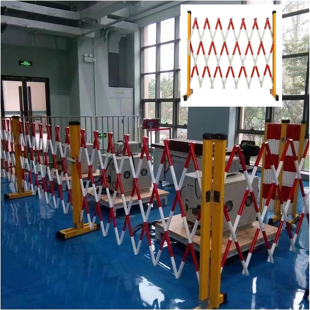 GLETSF Expandable Barricade, Retractable Traffic Barrier, 1.2 m High, SP-Rosso-1.2 × 4 m