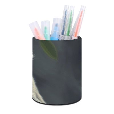GHEPSDW Printed Leather Pen Holder Desk Organizer