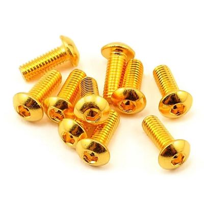 Class 10.9 Titanium-Gold-Coated Button-Head Socket Screw, M2×12, 20 pcs