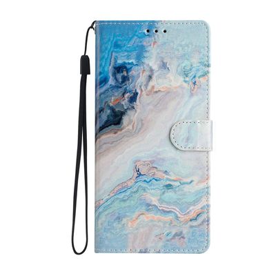 BLOTECH Phone Case for Honor X7B, Magnetic Clip, Marbled Rivers Pattern, PU Leather Wallet Flip Cover with Stand