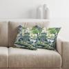 Square Linen Pillow Cover with Zipper, Blue and Ivory, 61 cm view 4