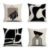 60x60 Black and Brown Cotton-Linen Cushion Covers, 4-Pack view 1