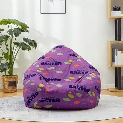 Odot Spring Easter Bean Bag Cover with Bunny Print, No Filling, 90 x 110 cm