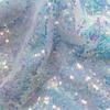 YKAFADE Sequin Fabric, 135 cm x 2 m, Glitter Decorative Fabric, Colorful Blue view 1