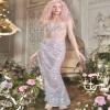 YKAFADE Sequin Fabric, 135 cm x 2 m, Glitter Decorative Fabric, Colorful Blue view 2