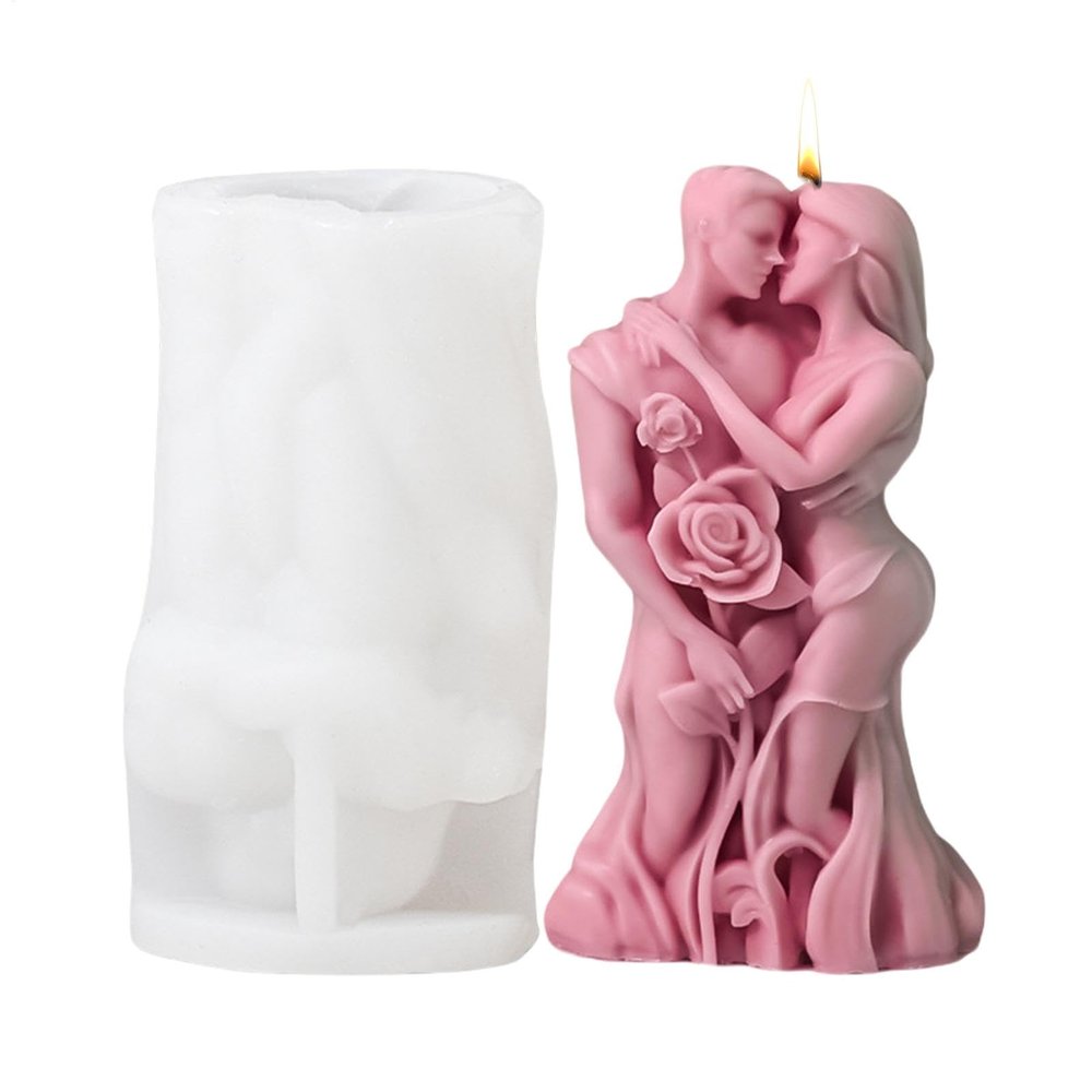 zjhukfmc Silicone Candle Mold, Embracing Couple