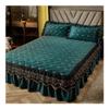 UYFRD Luxuriser Thick Velvet Quilted Embroidered Soft Plush Short Bed Skirt, King-Size Fitted Sheet Without Pillowcase, Gray, 1 Skirt 180 x 220 cm view 2