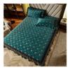 UYFRD Luxuriser Thick Velvet Quilted Embroidered Soft Plush Short Bed Skirt, King-Size Fitted Sheet Without Pillowcase, Gray, 1 Skirt 180 x 220 cm view 3