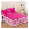 UYFRD Pink Lace Lotus-Leaf Lace Bed Skirt, Princess Style, Solid Color Bedspread, Bed Cover, Non-Slip Sheet Without Pillowcase (06, 180 x 220 cm, 1 pc) view 1
