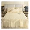 UYFRD Thickened Solid-Color Bed Skirt, Quilted Mattress Protector, Skin-Friendly Bedspread (No Pillowcase) (Qianmihuang, King 180 x 200 cm, 1 Piece) view 1