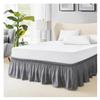 UYFRD Bed Skirt with Dust Ruffle, 14-Inch Drop, for Queen-Size Beds, Easy Elastic-Band Installation, Wrinkle-Resistant, Machine-Washable, White, Full view 2