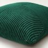 Sungeek Corduroy Pillow Cover, Windmill Stripe Patchwork Design, Dark Green, 60 x 60 cm view 3