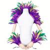 Lpitoy Colorful Feather Shawl Wrist Cuffs, Gothic Scarf, Shrug Collar, Feather Cape for Cosplay, Carnival, Costumes view 1