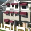 Waterproof Foldable Outdoor Awning for Door or Window, Red, Manual Telescopic, 140 view 2