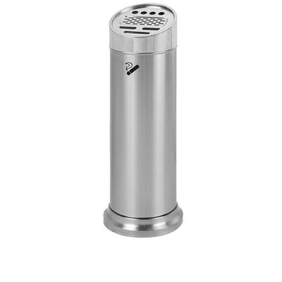 Freestanding Stainless Steel Outdoor Ashtray, Black/Silver