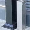 Freestanding Stainless Steel Outdoor Ashtray, Black/Silver view 4