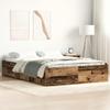 WSJHUHK Bed Frame Without Mattress, Old Wood, 120 x 190 cm, Small Double view 1