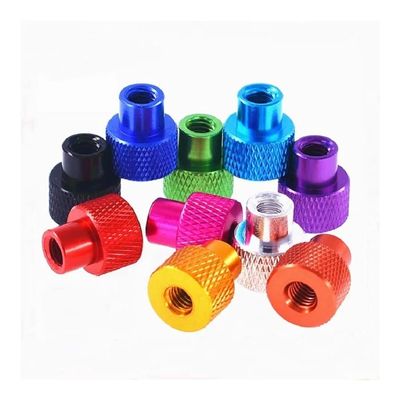 SellGood Aluminum Flange Hand Nut, Orange, M5, 2-Pack