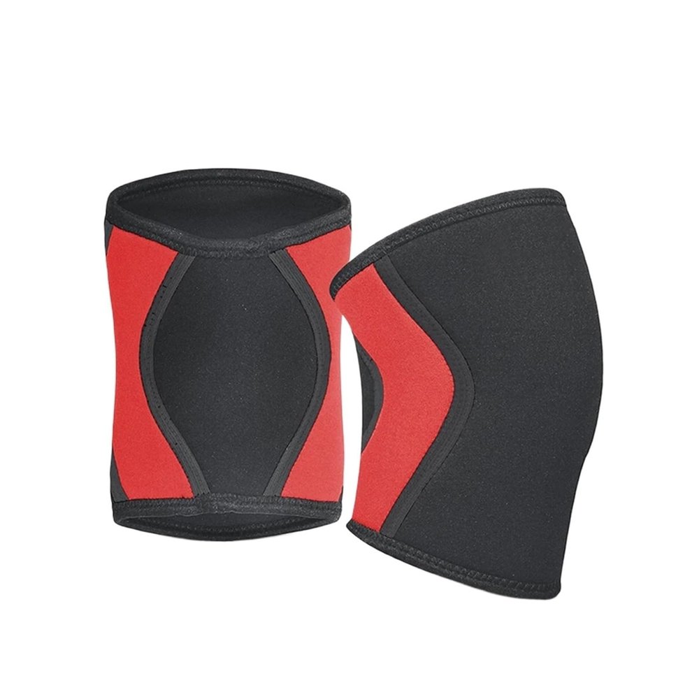 AHIOJEGX 7 mm Knee Sleeves, 1 Pair, Red, Size M