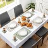 Wanfolle Washable Leather-Look Placemats and Coasters, 6-Piece Set, Reversible, Heat-Resistant, Waterproof, Non-Slip, Green/Ivory view 2