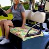 Wanyint Golf Cart Seat Cover, Portable, Machine Washable, for 2/4-Person Golf Carts, Tropical Hibiscus Leaf, Lemon and Pineapple view 3