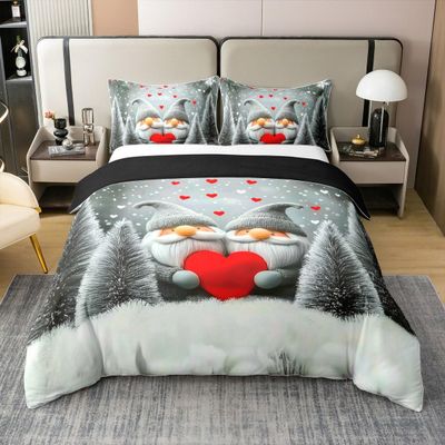 GNOME Duvet Cover Set 155 x 220 cm, 100% Cotton, with 1 Pillowcase