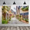 SDOTPMT 3.6 x 2.5 m Italian Street Vintage Floral Stone Alley Backdrop view 4