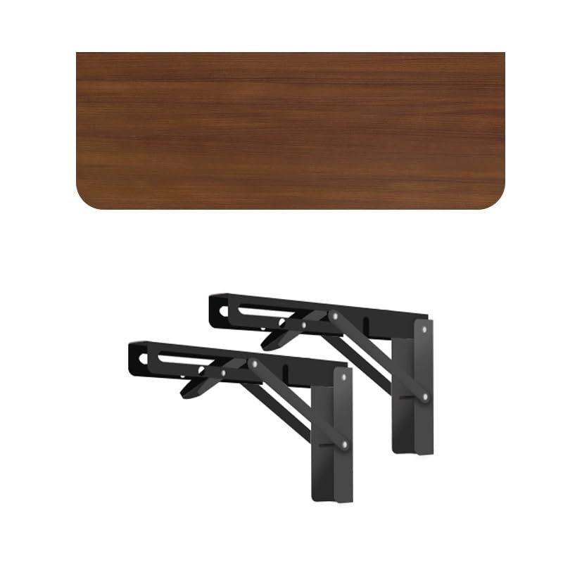 YCYHZC Wall-Mounted Folding Laundry Table, Floating Wooden Desk and Workbench, Brown, 40 x 80 cm