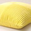 Sungeek 1-Piece Corduroy Pillow Cover, Cross-Stripe Pattern, 12 x 20 in, Yellow view 3