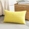 Sungeek 1-Piece Corduroy Pillow Cover, Cross-Stripe Pattern, 12 x 20 in, Yellow view 4
