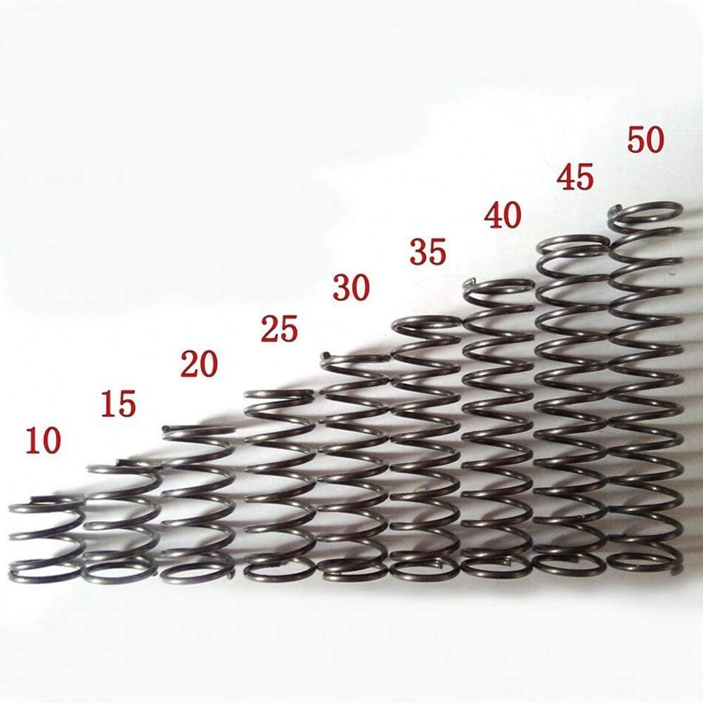 10 pcs 1.6 mm, 1.8 mm, 2 mm Wire Diameter Steel Compression Springs (No. 636) (2.0 × 25 × 50 mm)
