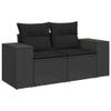IKAYAA 9-Piece Black PE Rattan Patio Lounge Set with Adjustable Table and Storage view 3