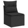 IKAYAA 9-Piece Black PE Rattan Patio Lounge Set with Adjustable Table and Storage view 4