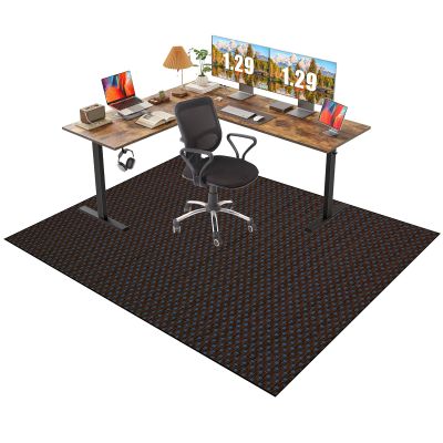 Black Office and Gaming Chair Floor Protection Mat, 90 x 140 cm