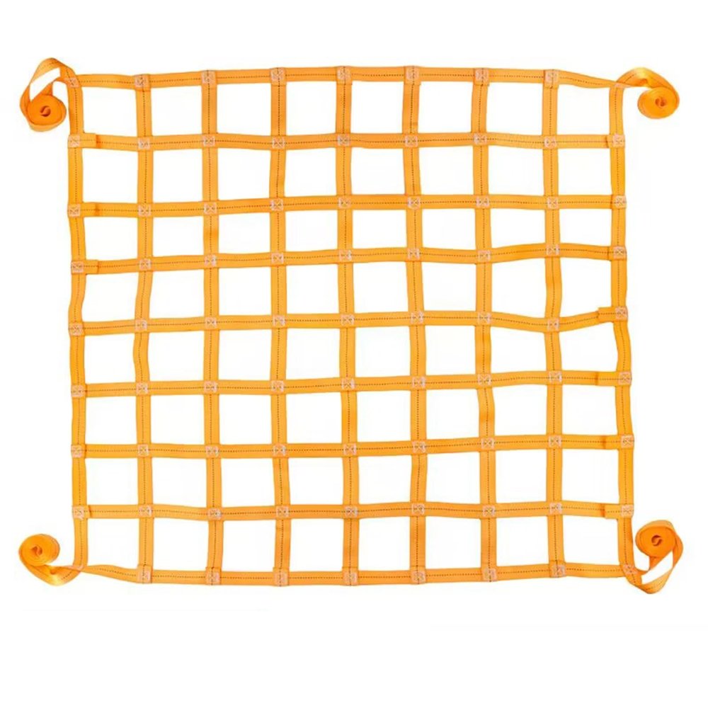 EOOXEKFX Polyester Lifting Net, Flat Sling Cargo Net, 4 x 4 m, 15 cm Mesh, 2.5 t Load