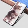 EuoDuo Flip Case for Xiaomi Redmi Note 10 5G, PU Leather Wallet Cover with Cherry Blossom Cat Pattern view 3