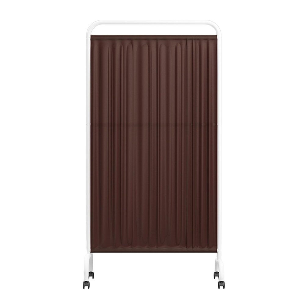 PYROSUN Mobile Medical Privacy Screen, 1.80 m Tall, Portable Room Divider on Wheels with Swing Door for Wards, Beauty Salons, and Health Clinics (Brown, 1 Panel)
